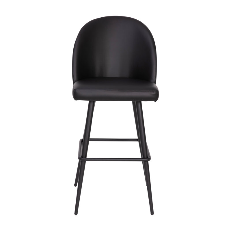 Andreano Commercial Grade Armless Stools with Contoured Backs, Black, 30"
