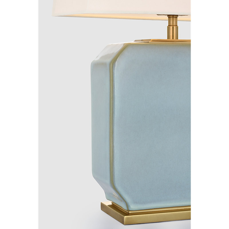 Thomas O'Brien Table Lamp, Silk Blue, 19.75" H x 12" W x 7" D
