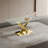 Gold Stainless Steel Dining Table 70.08 Inch Clear Tempered Glass Top