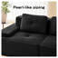 Canapé modulaire en forme de L de 153 po noir, canapé 4 places en velours côtelé avec repose-pieds mobile, passepoil perlé et aucun assemblage requis-1119957044-1119957198