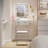 Small Makeup Vanity Set with LED Mirror & Stool-393462894
