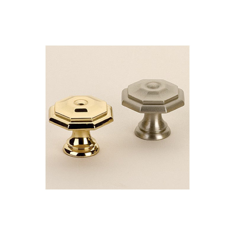 Classic & Modern Geometric Knob, 1.18" H x 1.18" W x 1" D, Polished Brass