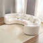 Canapé modulaire courbé de 140 po en forme de demi-cercle incurvé, causeuse surdimensionnée beige, causeuse surdimensionnée et canapé modulaire 2 pièces
