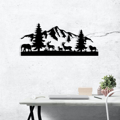 Stunning Black Decorative Metal Wall Accessory, 27.6 x 11.8 inches | 100% Durable Metal, Thickness: 0.05 inches | Perfect for Home Decor, Modern Aesthetic, and Unique Style Enhancement