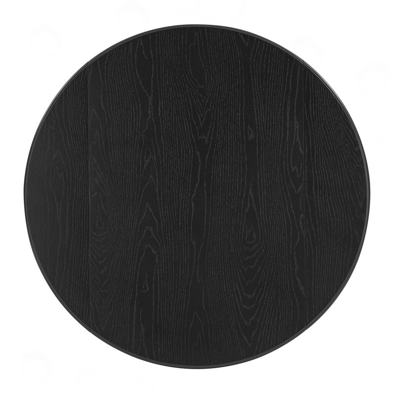 Extendable Round Dining Table with Adjustable Size, Black