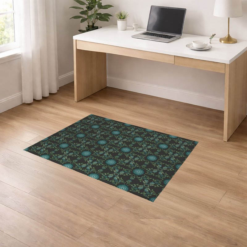 Tapis de bureau léger et antidérapant Aria, L 72 po x P 48 po, Gris anthracite