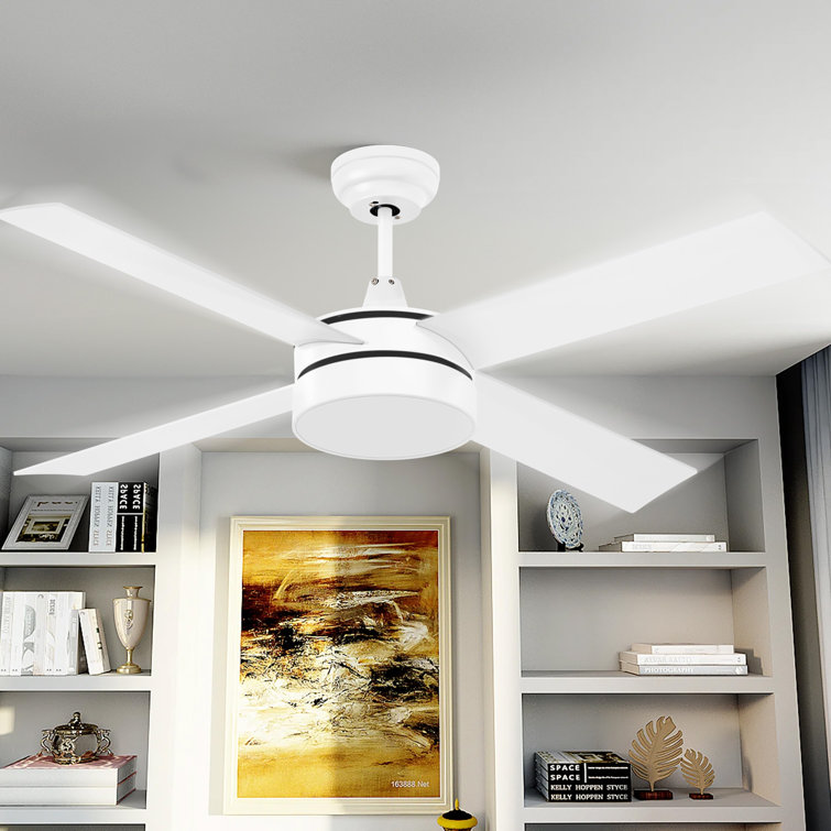 48" Avdie 4 - Blade Ceiling Fan with Light Kit and Remote Control Included