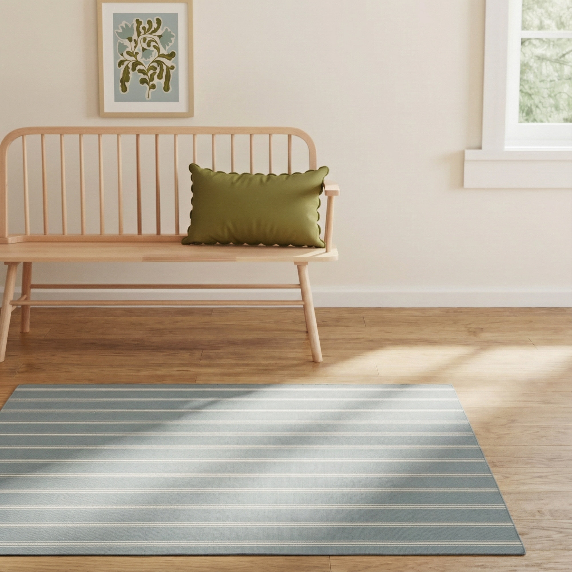 Evia Handmade Recycled P.E.T Gray/Beige Indoor/Outdoor Rug, Rectangle 4' x 6'
