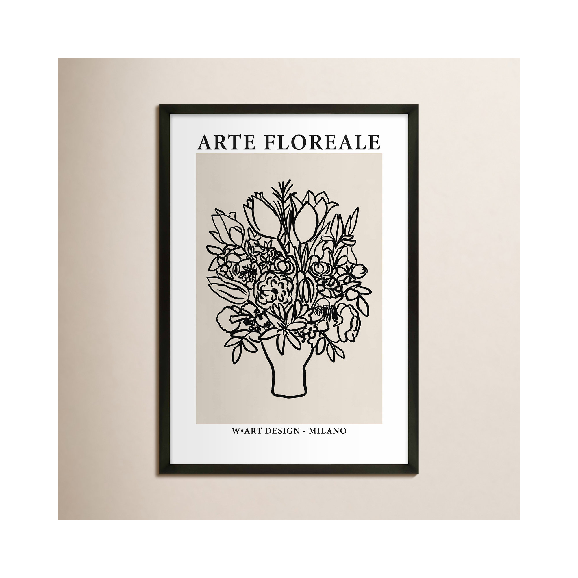Arte Floreale 1 by Romina Gadler, 20" H x 14" W, Black Paper Framed