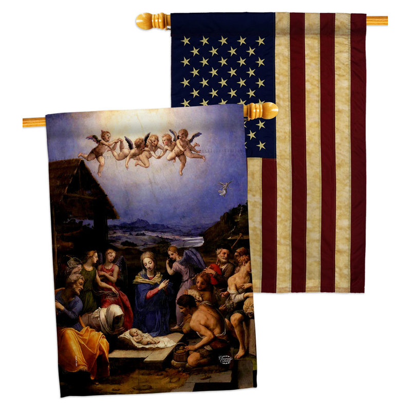 Drapeau de maison en polyester 40 x 28 po à 2 côtés