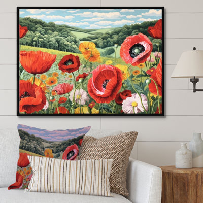 " Vibrant Red Poppy Field Dreams "