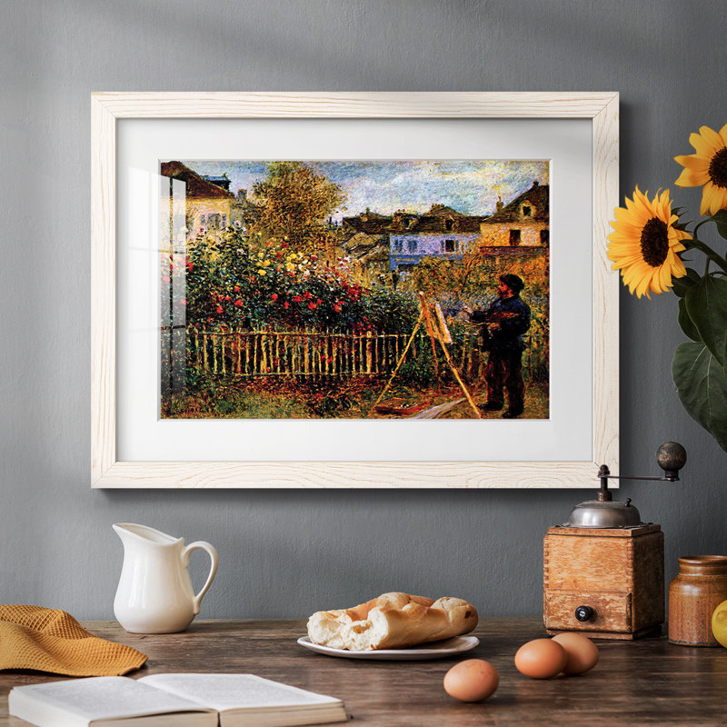 Monet peignant dans son jardin à Argenteuil, Blanc, H 26 po x l 38 po x P 1,5 po