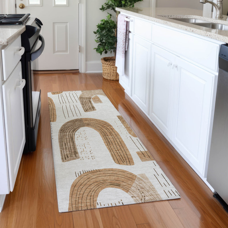 Premium Machine Washable Mehara AMF1698 Geometric Rug, Runner 2'3" x 7'6"