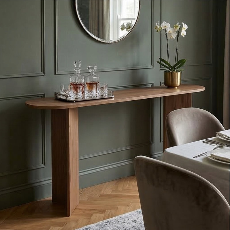 Console de vestibule Everly Curvilinear, Chêne