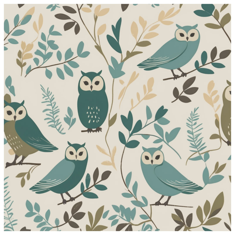 Owl Leaf Pattern Comforter, King
