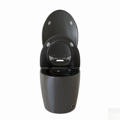 Toilette intelligente unique, une pièce avec bidet intégré, siège à ouverture / fermeture automatique, capteur de pied, affichage à DEL, veilleuse, eau chaude et sécheuse