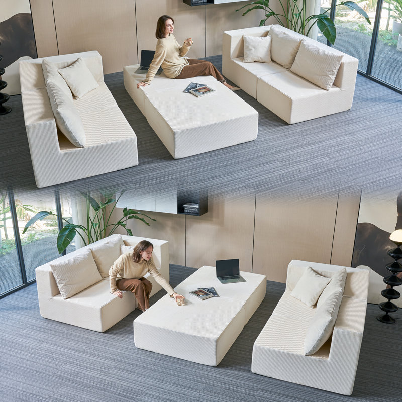 140" Oversized Modular Sectional Sofa,6-Piece Convertible U Shaped Sleeper Sofa With High Density Memory Foam, 6 Seater Free Combination Compression For Living Room