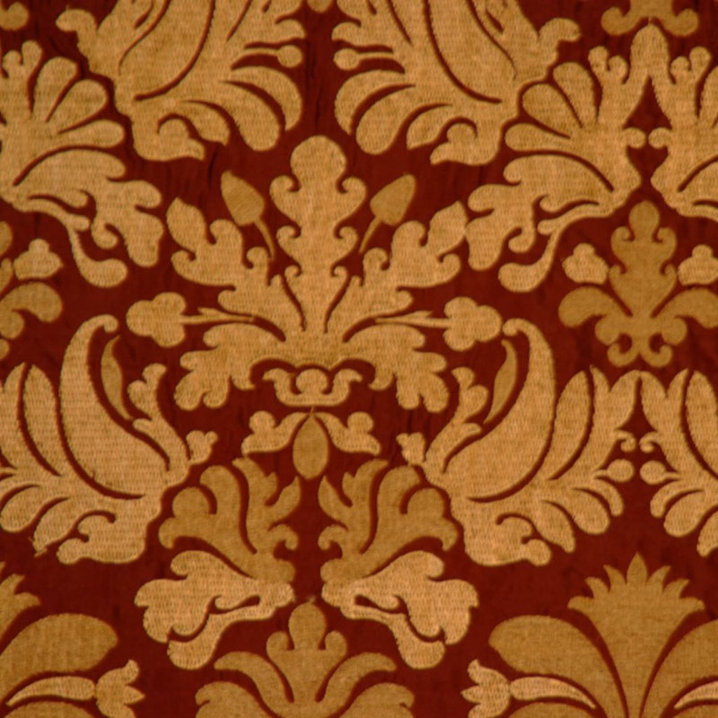 Allure Damask Fabric, Dark Orange