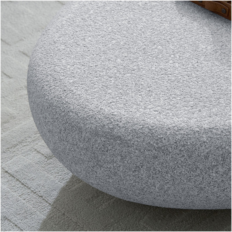 Table basse 55,12 po elliptique en fibre de verre pour le salon, table Rocks Matte devant le canapé, table centrale irrégulière, pas besoin d'assemblage