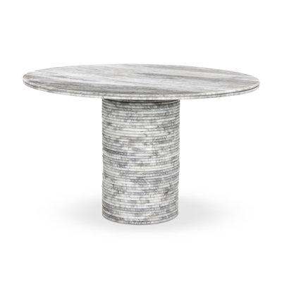 Reeves Round Marble Pedestal Dining Table