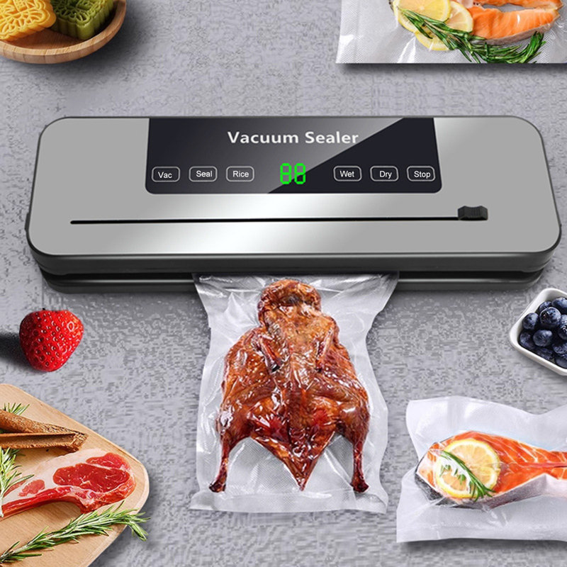 Vacuum Sealer Machine, 6 in 1 Food Vacuum Sealer for Vac/Seal/Rice/Wet/Dry Mode, LED Digital Display, for Preserving Meat, Vegetables, Snacks, Fruits, Grains