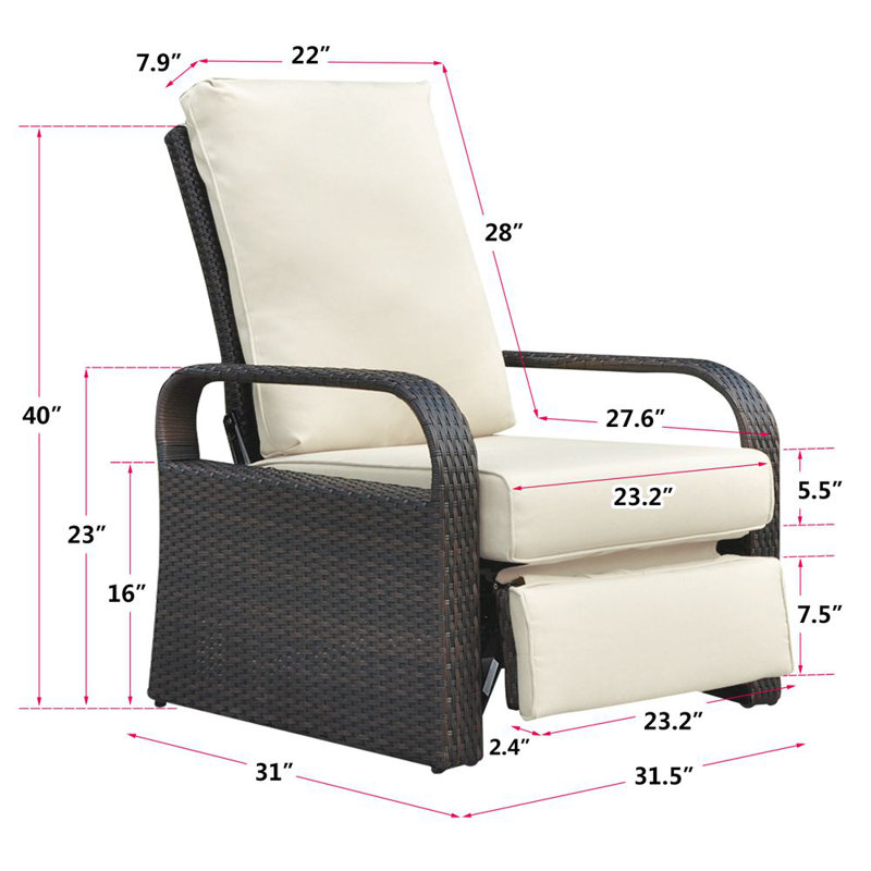 Chaise longue d'extérieur en métal Adhvik, Beige