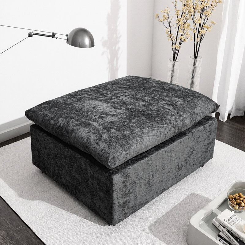 Canapé modulaire gris avec velours côtelé et méridienne confortable, sans assemblage pour la méridienne Boost