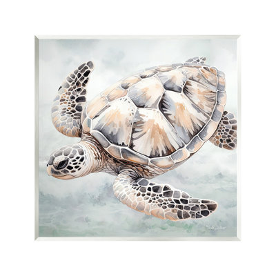 Art mural détaillé sur une tortue de mer par Nicole Decamp