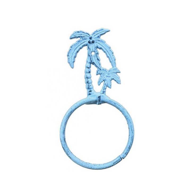 Anneau à serviettes palmier tree, Bleu foncé délavé