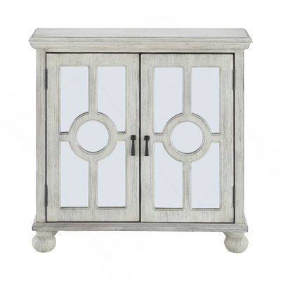 Armoire de rangement classique classique blanc antique 1Pc avec portes miroir