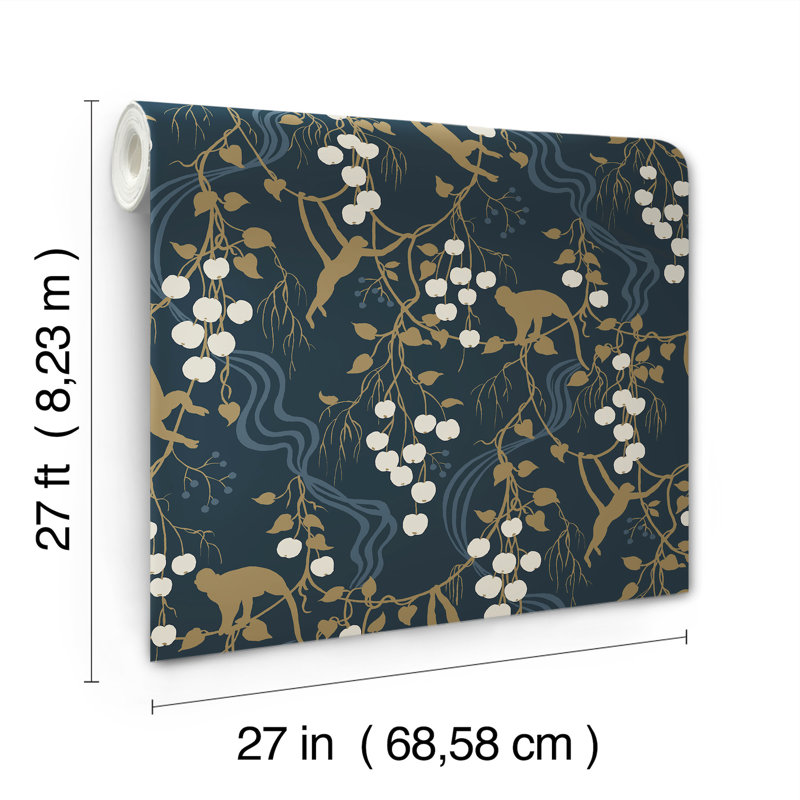 Papier peint Linden, Bleu