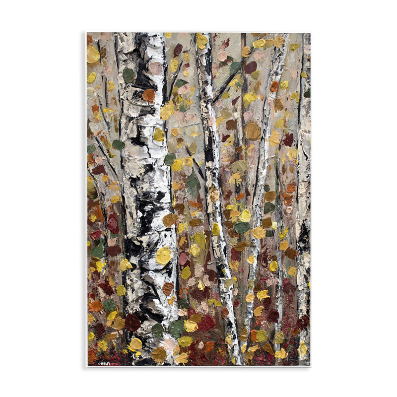"Stupell Industries", bouleau d'automne, feuilles abstraites, art mural par Jen Seeley-au-762, H 15 po x l 10 po