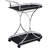 2 Metal Bar Cart With Black And Finish Glass Shelf For Dining Space, Enhancing Function Style, 34.55 Inches High Area, Combining Durability Mobility, 16.05 Deep