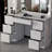 Boahaus Freya Large Vanity Makeup Desk with Wide Mirror, Build-In Lights, 7 Drawers and Power Outlet-96914158