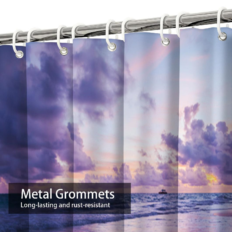 Rideau de douche à 12 crochets Coastal Landscape, L 72 po x l 78 po