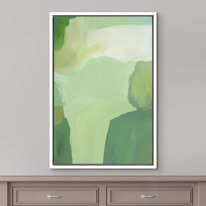 «Abstract Colorful Strokes Mint Green Stroke Landscape», reproduction d'art sur toile, Blanc, H 24 po x l 16 po x P 1,5 po