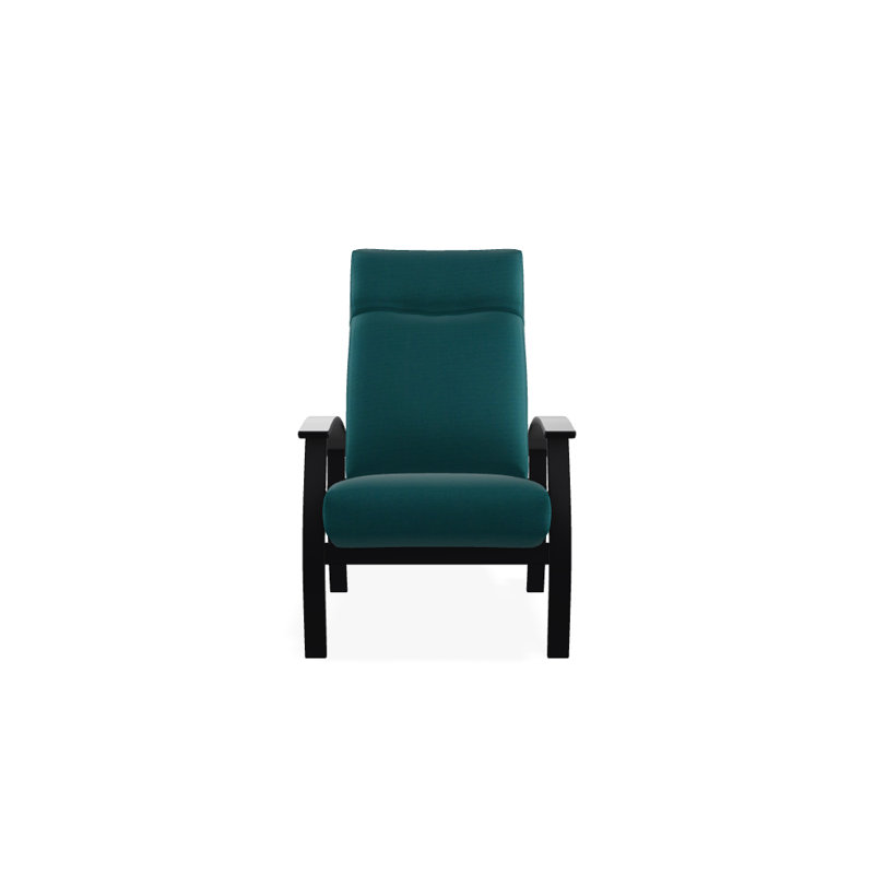 Chaise de patio inclinable avec coussins Askar, Toile Sunbrella® Aruba, Noir P70, Noir texturé