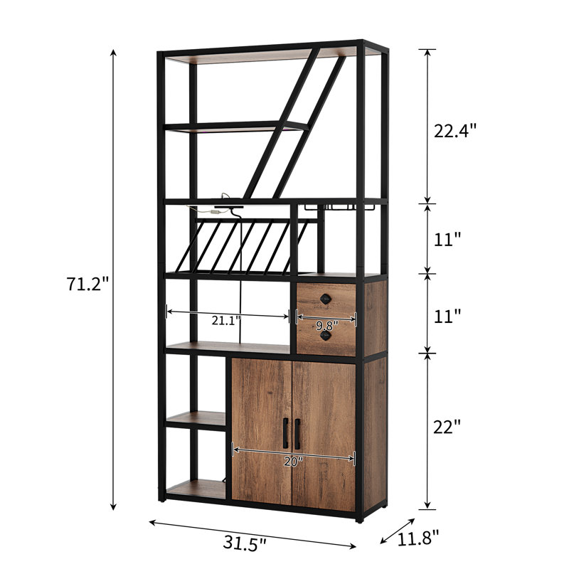 Support à micro-ondes avec rangement Bakers, Brun