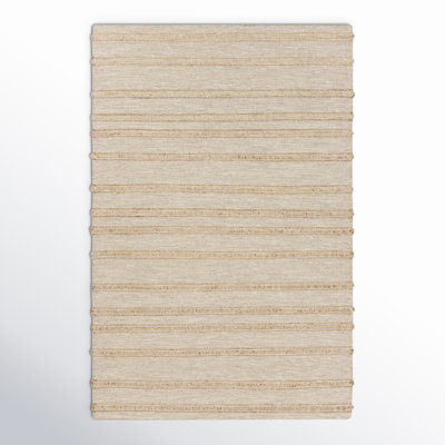 Lila Light Gray Hand-Woven Striped Jute Rug