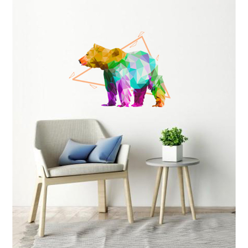 Adhésif décoratif ours polygonal, H 22 po x l 28 po