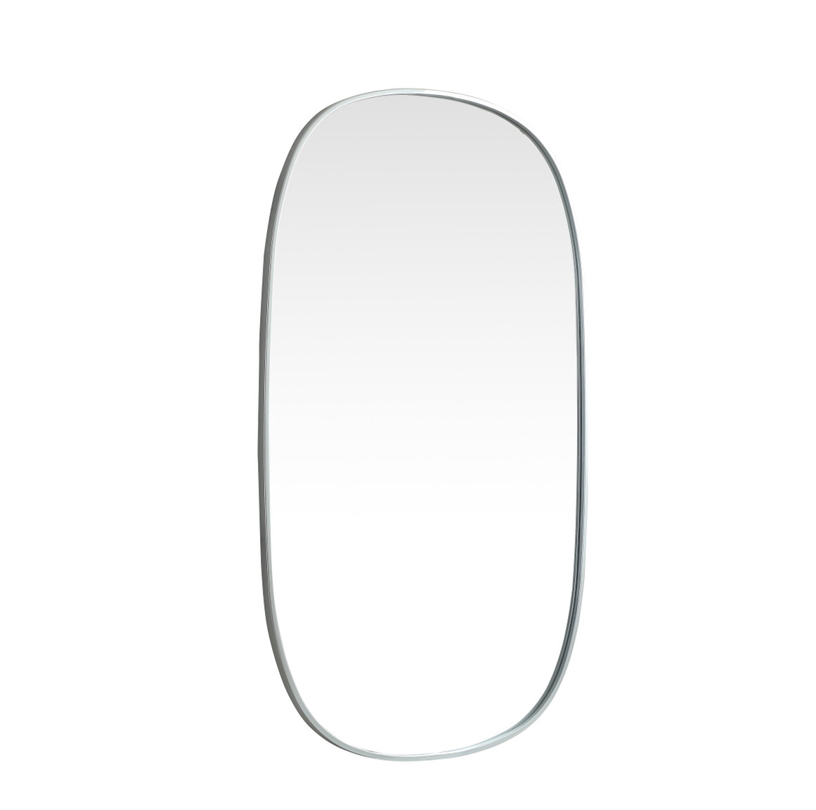 Bertin Metal Oval Wall Mirror, 48"  x 30", Silver