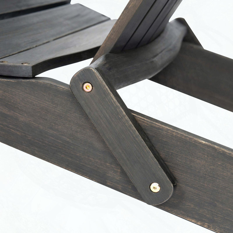 Chaise Adirondack pliable en bois d'acacia, Gris foncé