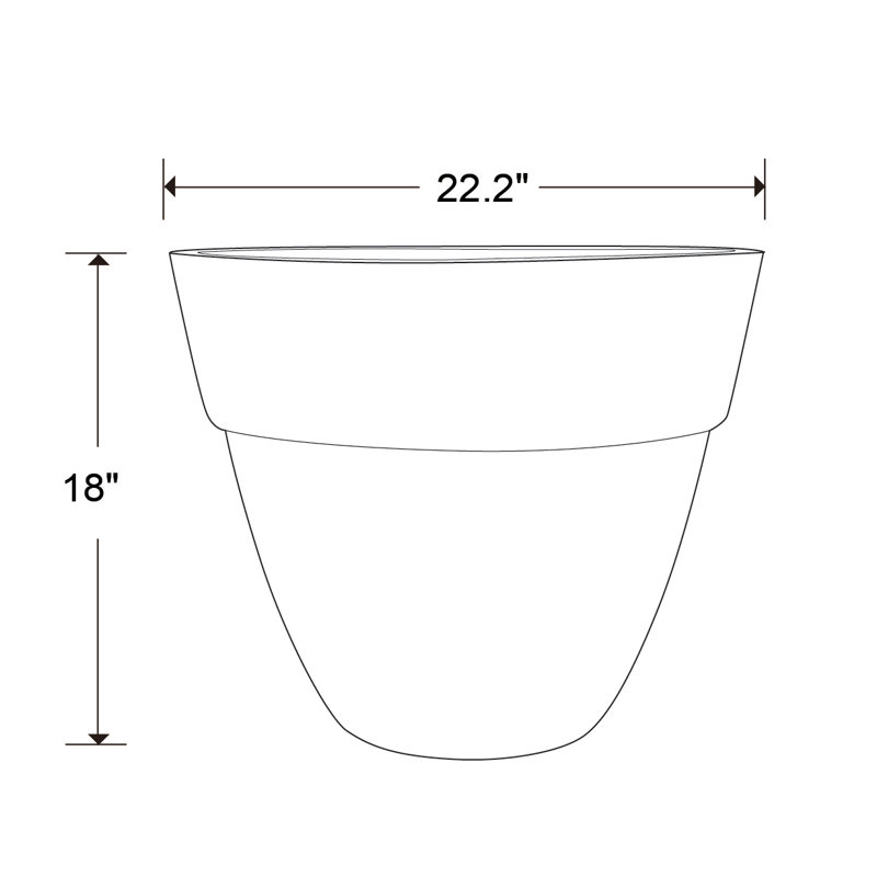 Jardinière 22,25 po, finition fougère
