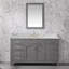 Plateau de meuble-lavabo simple 60 po en quartz avec lavabo - pour remplacement de meuble-lavabo, sans armoire