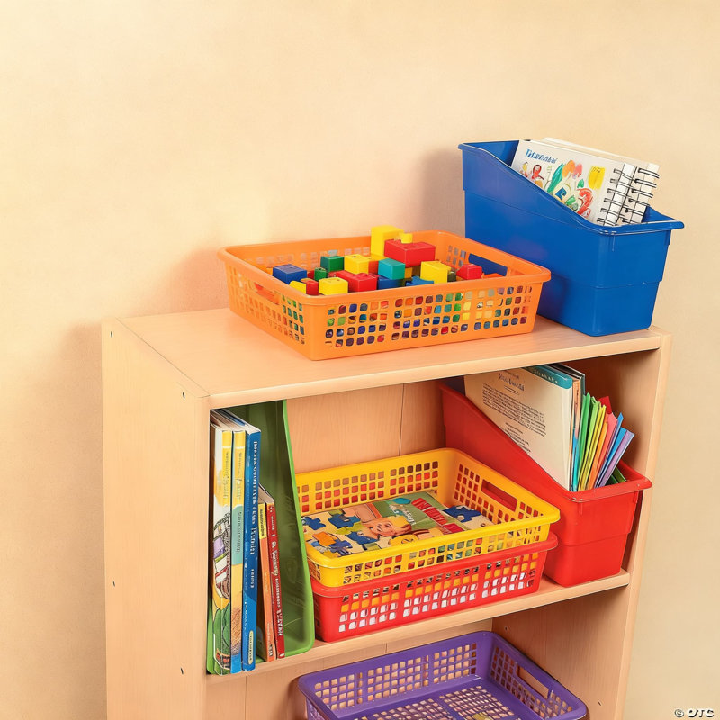 Stackable Plastic Storage Bins With Handles, 6-Pack Organizer Baskets For Classroom, Office And Home Organization, Letter Size Paper Trays