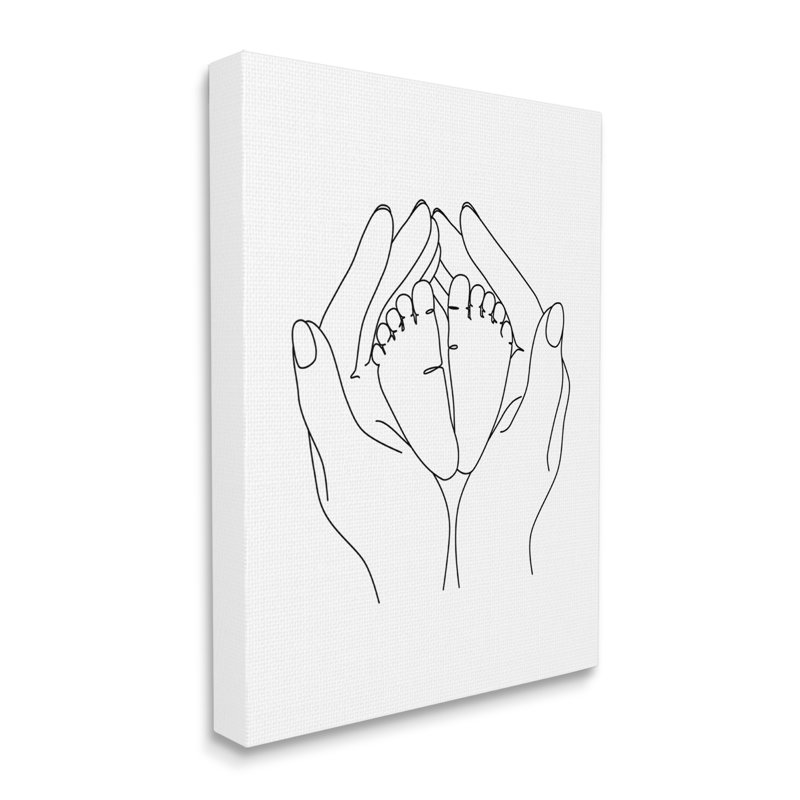 Mains tenant des pieds de bébé - Impression sur toile, Toile tendue, H 30 po x l 24 po x 1,5 po