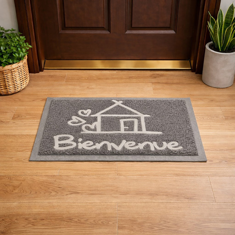 Paillasson extérieur PVC 24 x 16 gris Bienvenue
