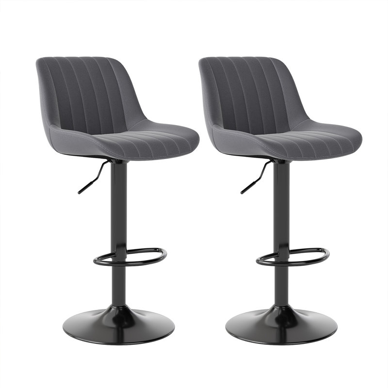 Tabouret de bar pivotant à hauteur réglable Moniq, Gris foncé, 2