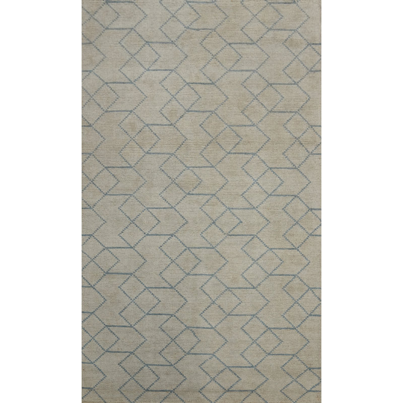 Tapis géométrique en laine pour salon moderne 5 x 8