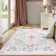 Kaldi Floral Washable Area Rug Non-Slip Stain Resistant Low-Pile Boho Large Indoor Throw Carpet